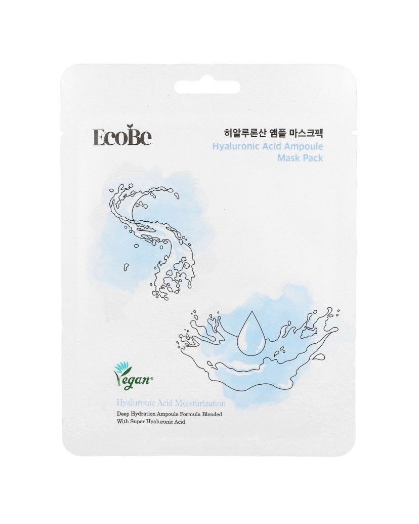 Ecobe Hyaluronic Acid Ampoule Mask Pack 25ml Ενυδατική Μάσκα Φύλλου 1τμχ